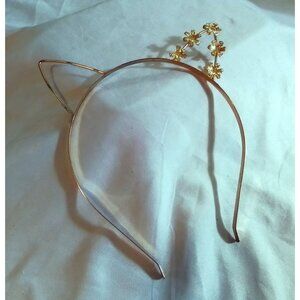 Gold Tone Cat Ear Headband Halloween Costume